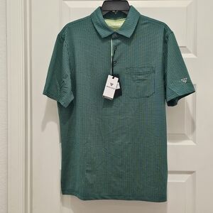 NWT M MAELREG Mens MGPS015 Jacquard Performance Golf Polo - Green